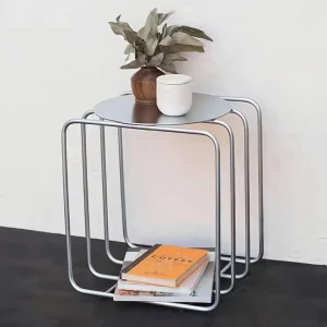 Minimalist Iron Art Multi-Functional Table Sofa Side Shelf Coffee Table Bookcase for Home Office Decor
