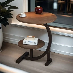 Modern Expandable Double Layer Coffee Table - Wooden Top, Durable, Portable, Multifunctional with Storage Shelf for Living Room