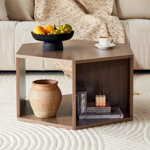 Hexagonal Multifunctional Coffee Table 79 X 69.4 X 40 Cm Modern Easy Assembly Versatile Living Room Home Indoor Furniture