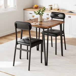 Small Dining Table Sets for 2 with Upholstered Chairs kitchen Dinner Table and Chairs Set of 2 Furniture for Dining Living Room