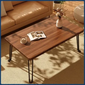 Modern simple foldable table, rectangular coffee table, small-sized household living room, portable dining table, study table