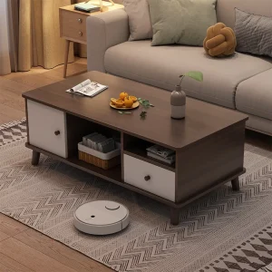 Coffee table living room household modern simple coffee table small apartment solid wood leg tea table tea table square
