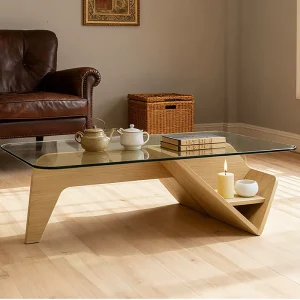 Modern Simple Coffee Table Decoration Wood Clear Designer Living Room Side Table Minimalist Aesthetic Couchtisch Home Furniture